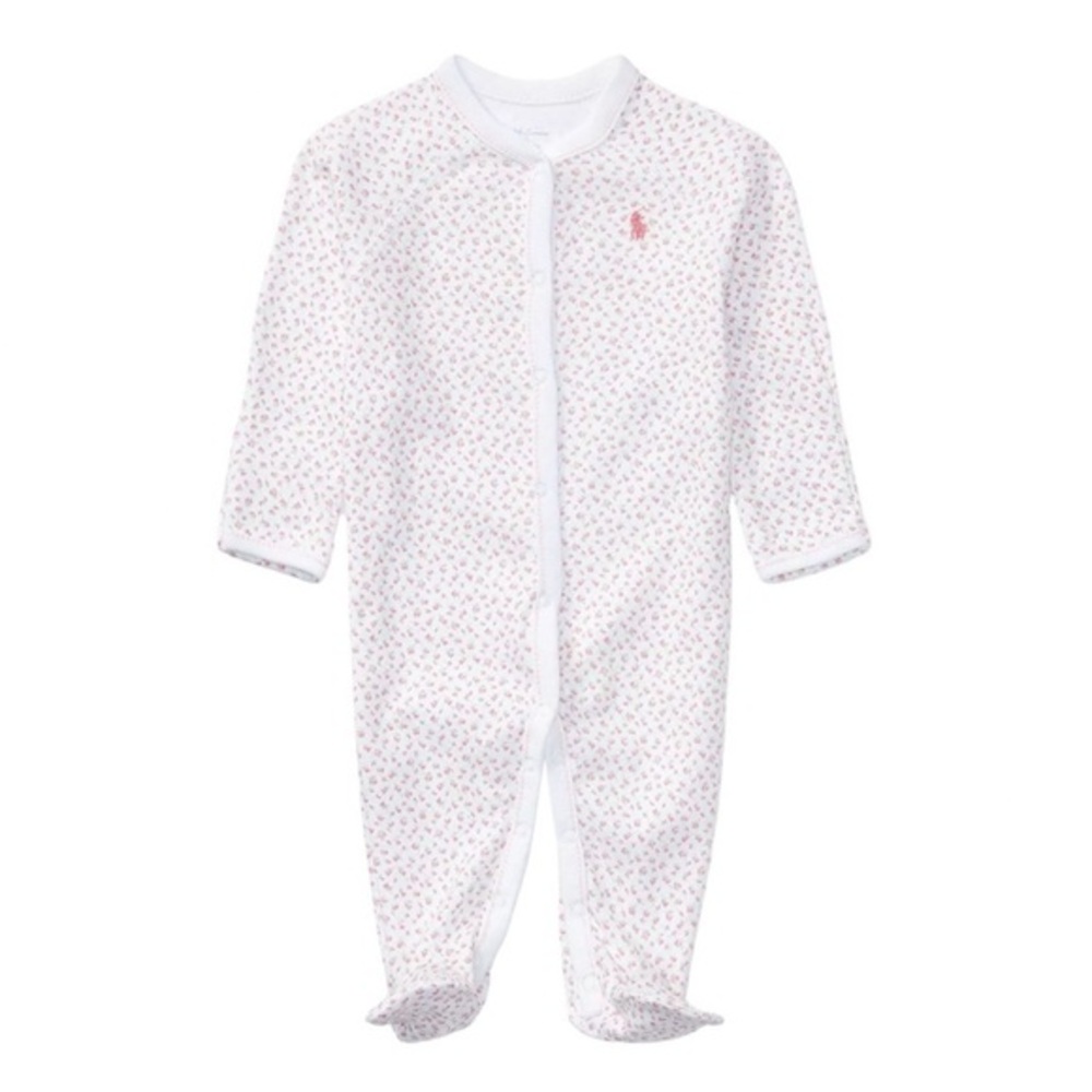 RALPH LAUREN BABY GIRL FLORAL COTTON COVERALL